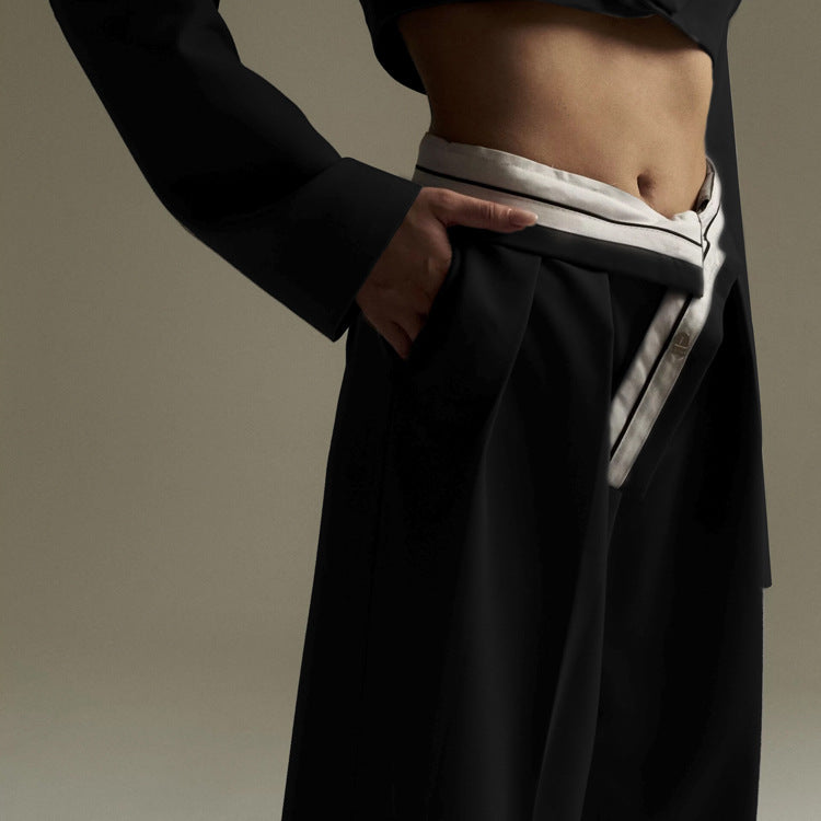 Cross Over Pleats Tailored Pants