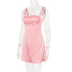 VINTAGE CREAM MINI DRESS - Pink