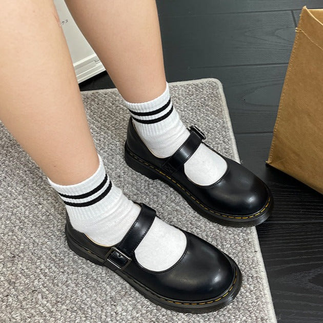 Old-fashioned Retro Mary Jane Leather Shoes