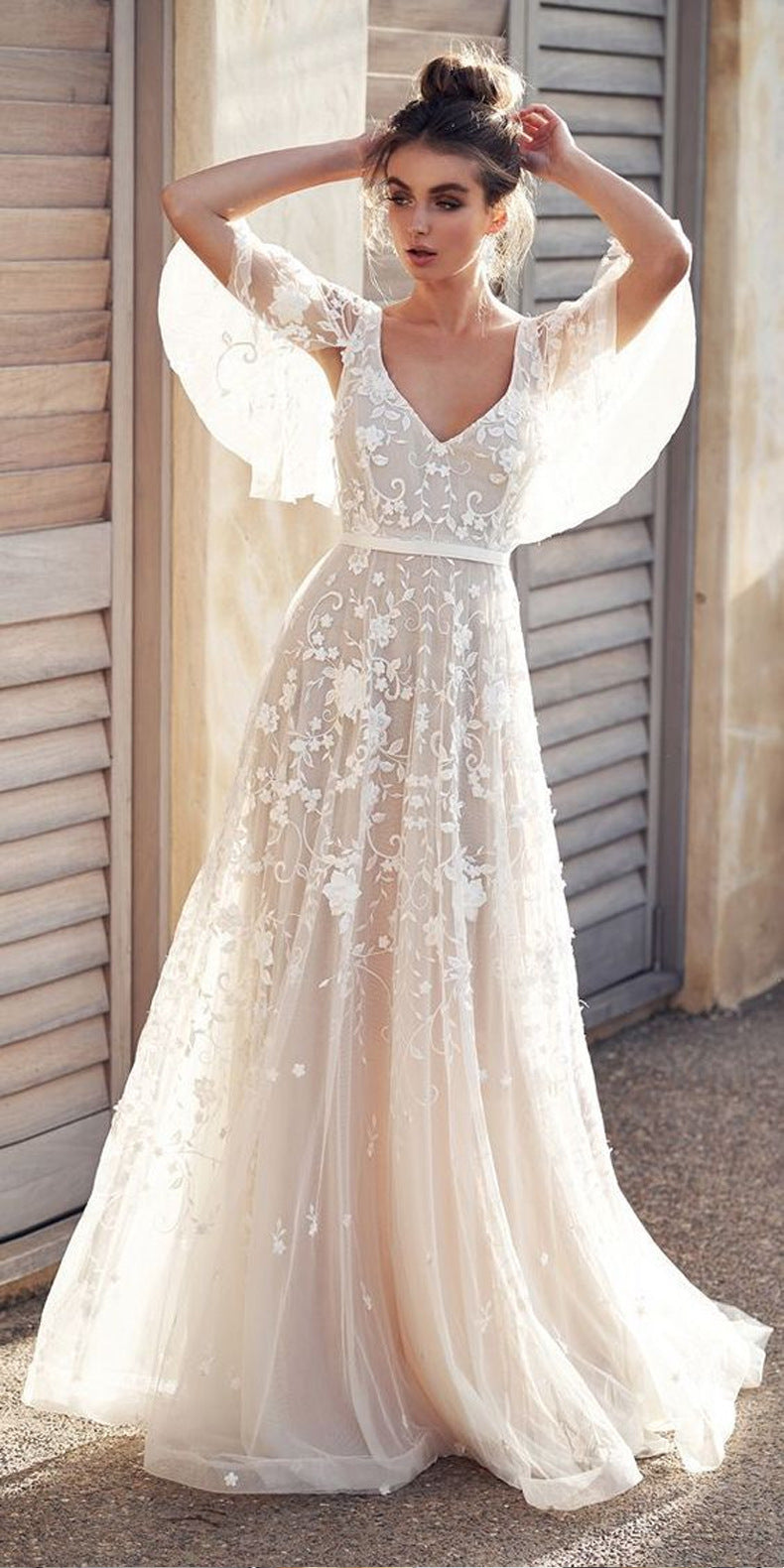 Long Sleeve Floor-Length High Waist Women's Dress