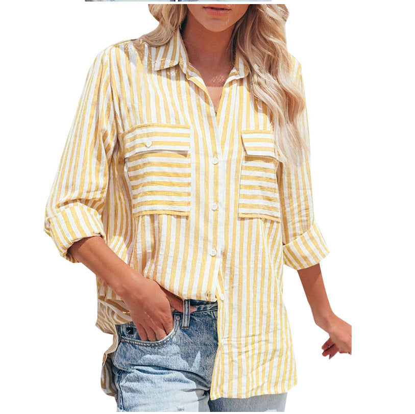 Puerto Rico Striped Button Down Top Ins Street