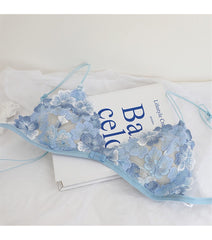 Floral Embroidered Lace Lingerie Set