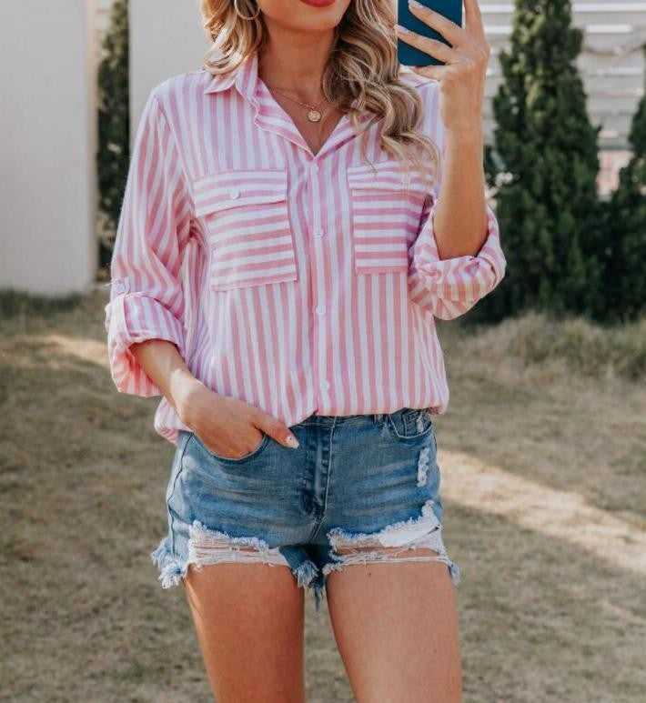 Puerto Rico Striped Button Down Top Ins Street