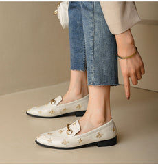 Classic Bee and Star Leather Loafers