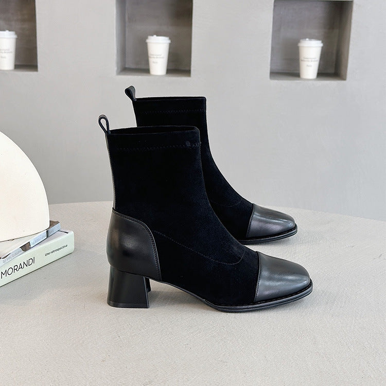 Chelsea Cap Toe Patchwork Ankle Boots NEW GEW