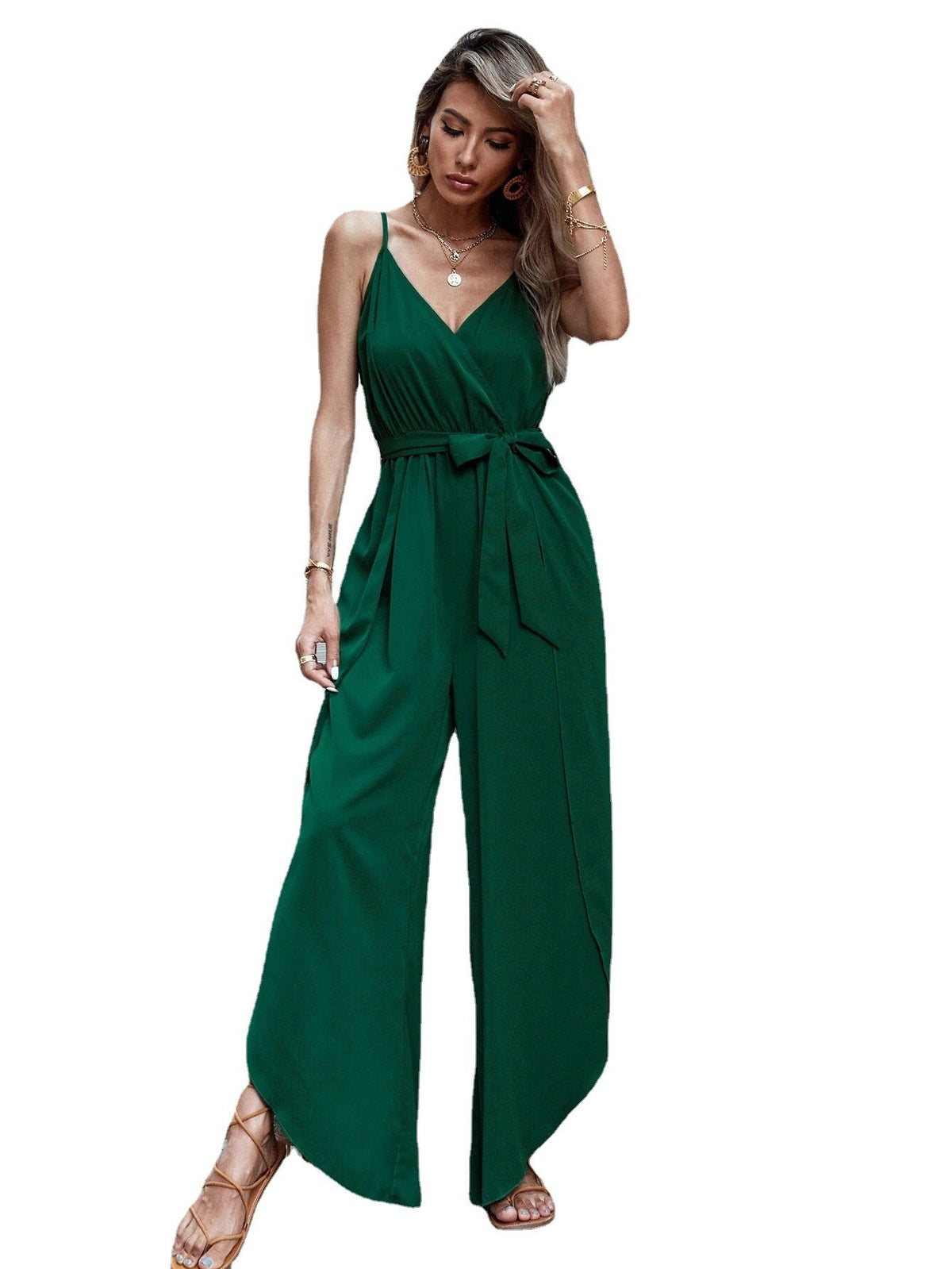 Vintage Backless beautiful Wrap Jumpsuit