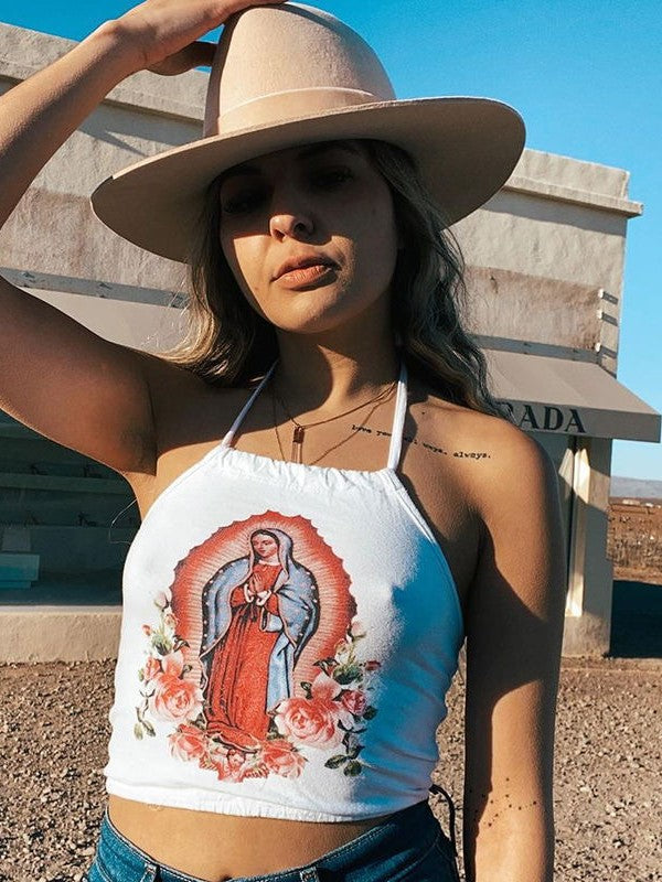 Halterneck Print Vest Straps Small Suspenders