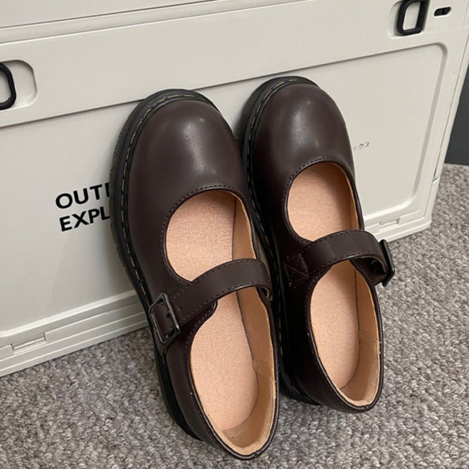 Old-fashioned Retro Mary Jane Leather Shoes
