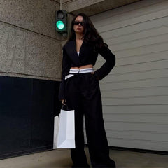Cross Over Pleats Tailored Pants