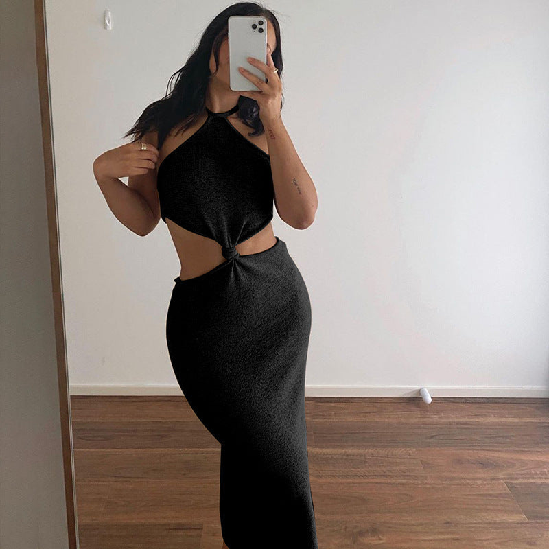 Rita Cotton Cutout Halter Midi Dress Ins Street