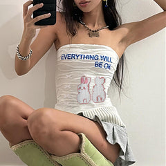 Cherub Pointelle Knit Bandeau Top
