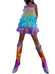 Buddy Love Disco Tiered Sequin Dress