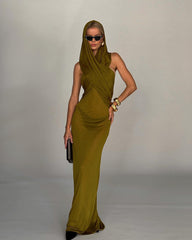 Delris Maxikleid mit Kapuze 