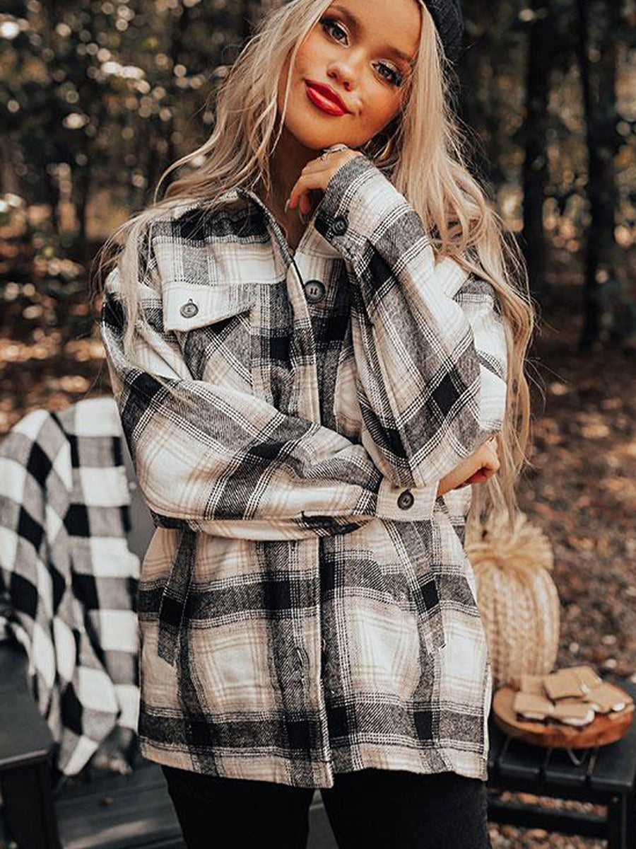 Falling For Cozy Vibes Plaid Sherpa Jacket