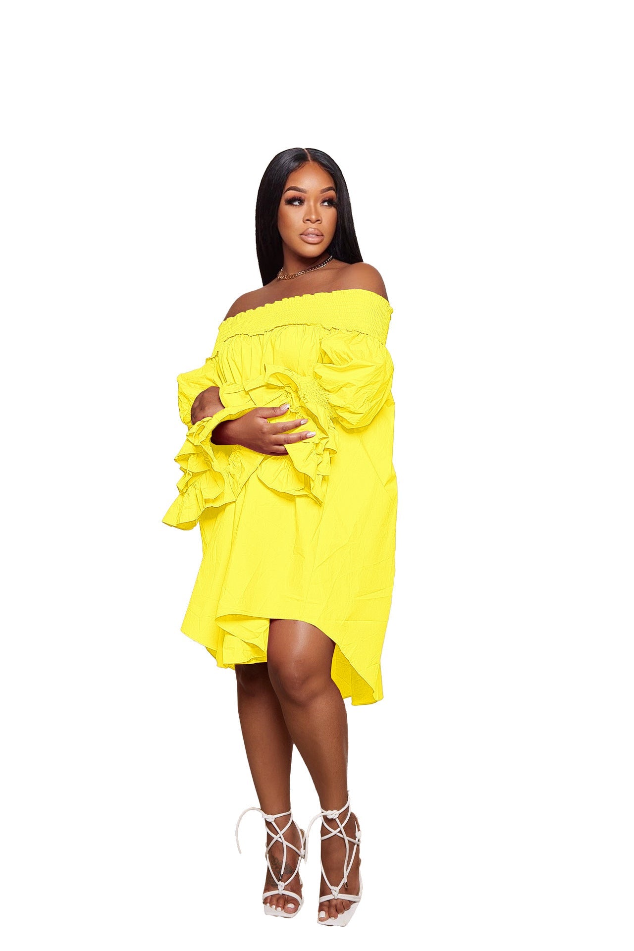 Flounce Off the Shoulder Dress