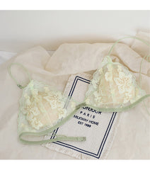 Floral Embroidered Lace Lingerie Set