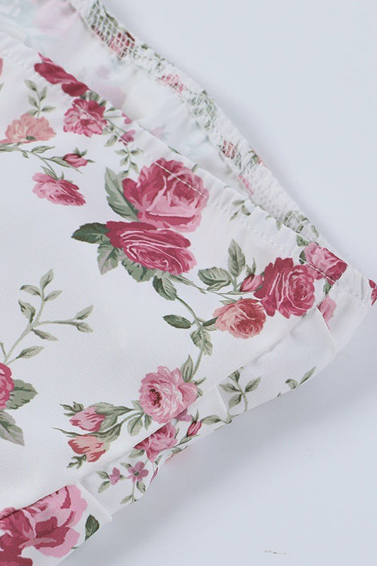Strapless Floral Mini Dress