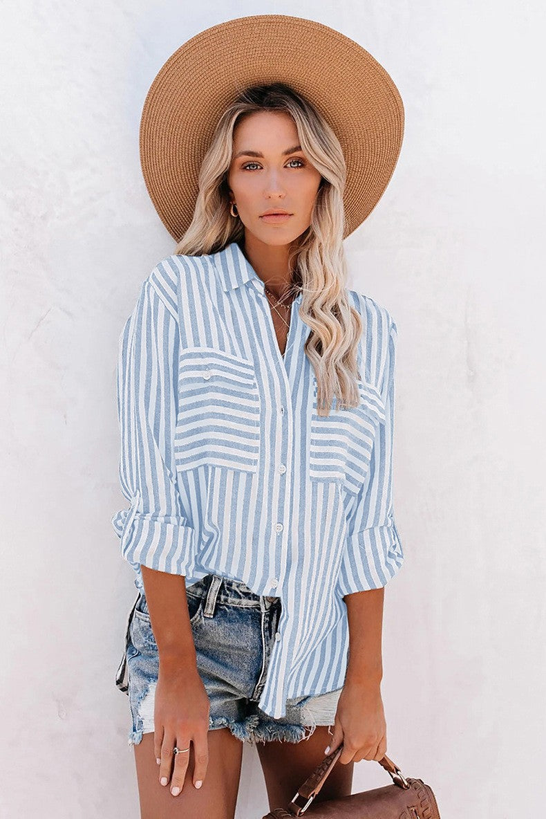 Puerto Rico Striped Button Down Top Ins Street