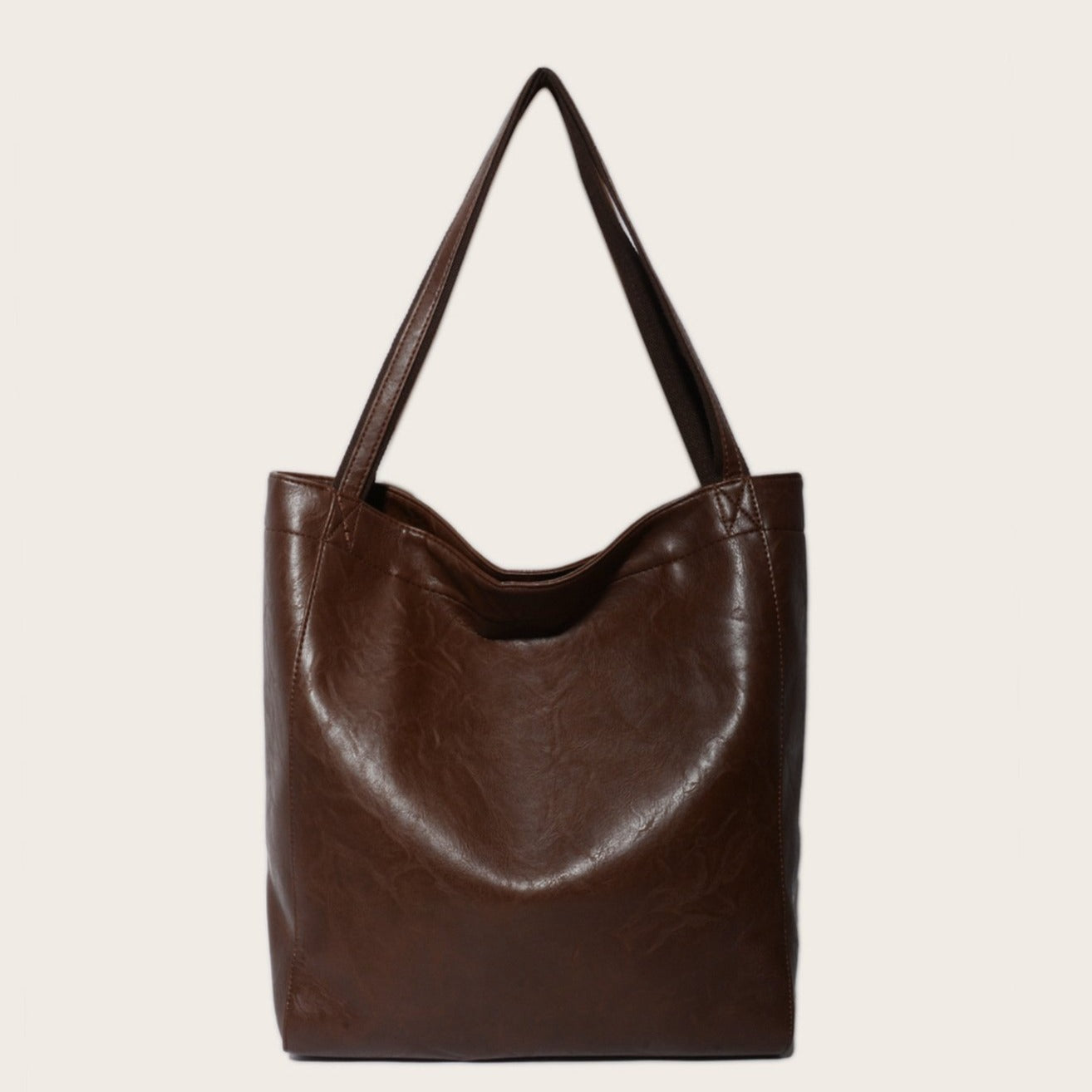 soft leather  with pocket retro oil wax leather large capacity  tote bag
