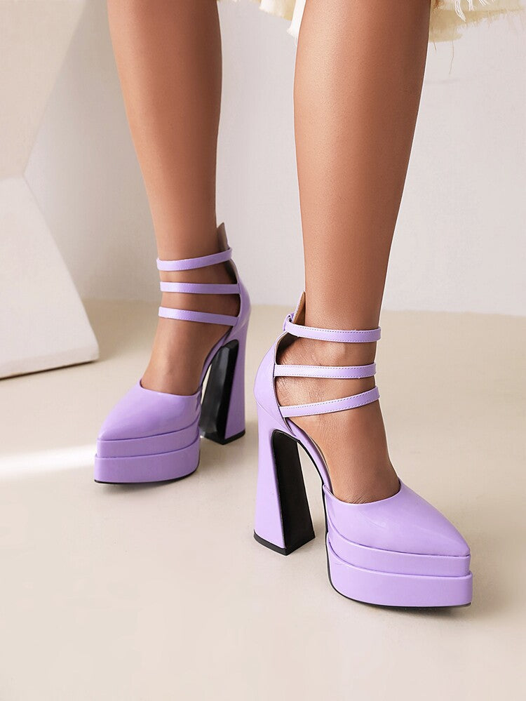 Foster Light Blue Platform Heels