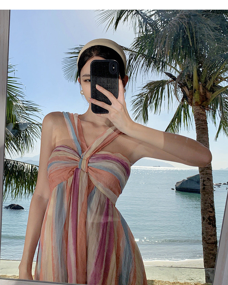 Angel Island Striped Maxi Dress
