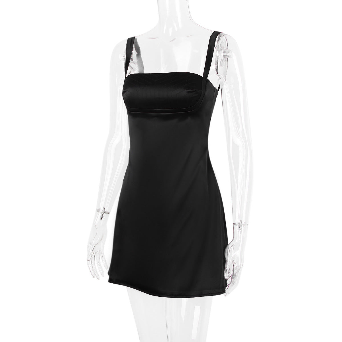 VINTAGE CREAM MINI DRESS - Black