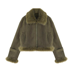 The Jordyn Oversized Cropped Faux Fur Winter Jacket - Multiple Colors