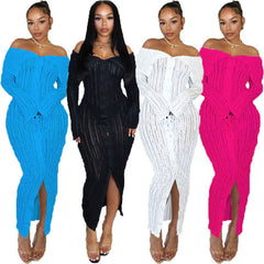 Plus Size Mesh Rhinestones Dress