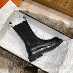 Thick-soled British style Chelsea boots