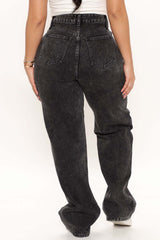 Night Out In L.A. Straight Leg Jeans - Black