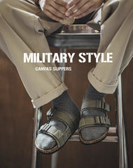 Outdoor Beach Retro Camouflage Canvas Cork Flip Flops Men's Sandal