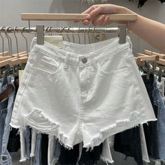 Streetwear beach distressed denim shorts