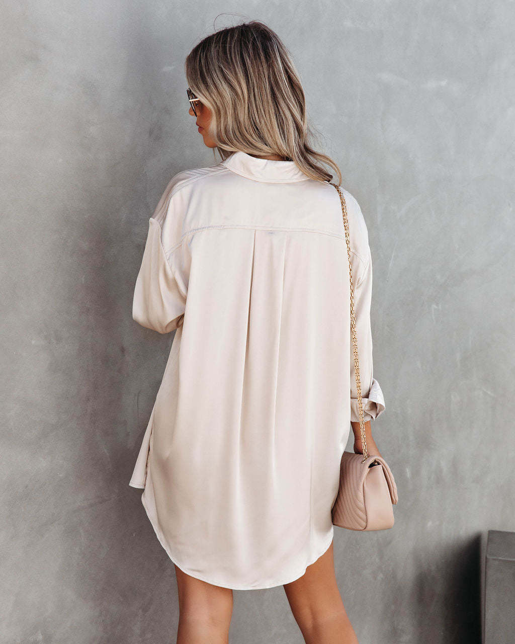 Headquarters Cotton Blend High Low Blouse - White - FINAL SALE