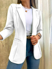 Womens Peak Lapel One Button Jacket Suit
