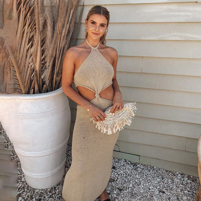 Rita Cotton Cutout Halter Midi Dress Ins Street