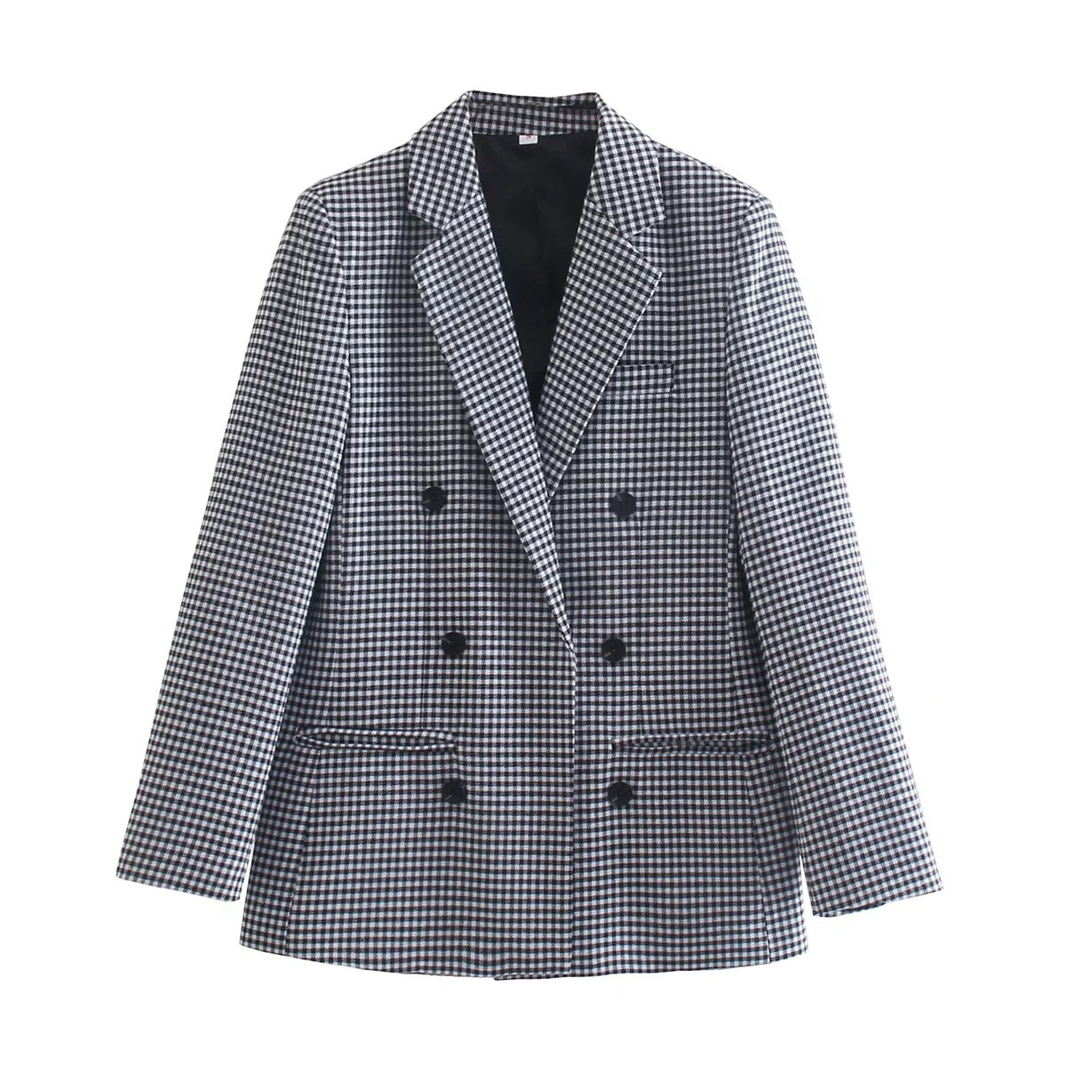 Blazers Lapel Check Pocket Button Blazer Ins Street