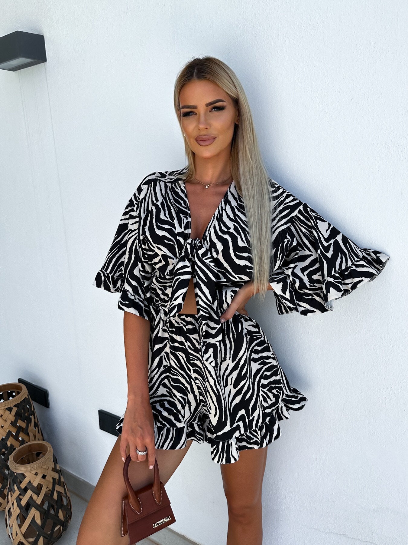 Short Sleeve Floral Print Short Jumpsuit