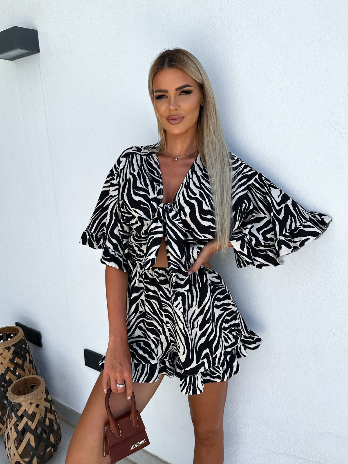 Short Sleeve Floral Print Short Jumpsuit
