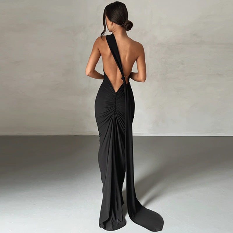 Neckholder-Kleid mit ärmellosem Rückenausschnitt 