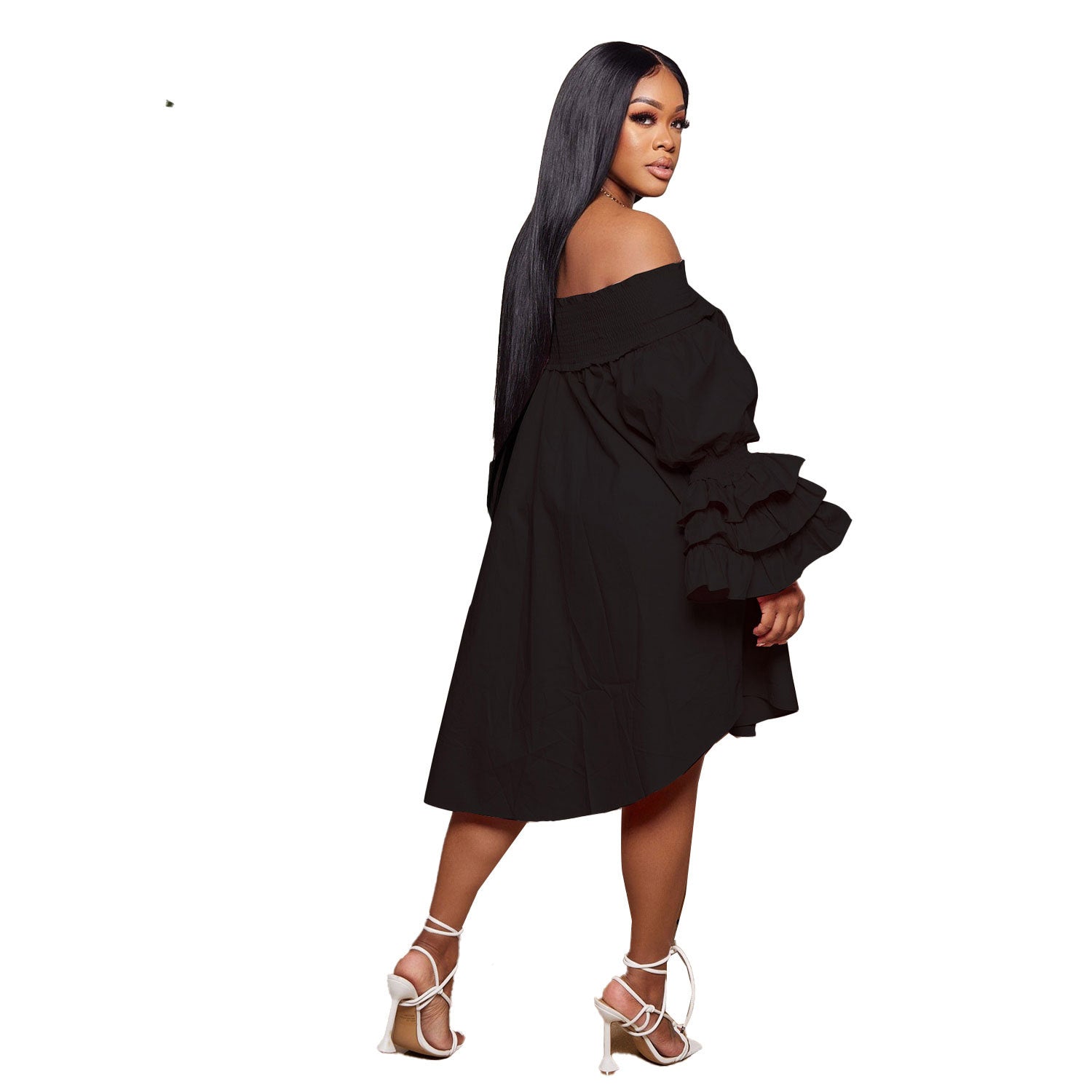 Flounce Off the Shoulder Dress
