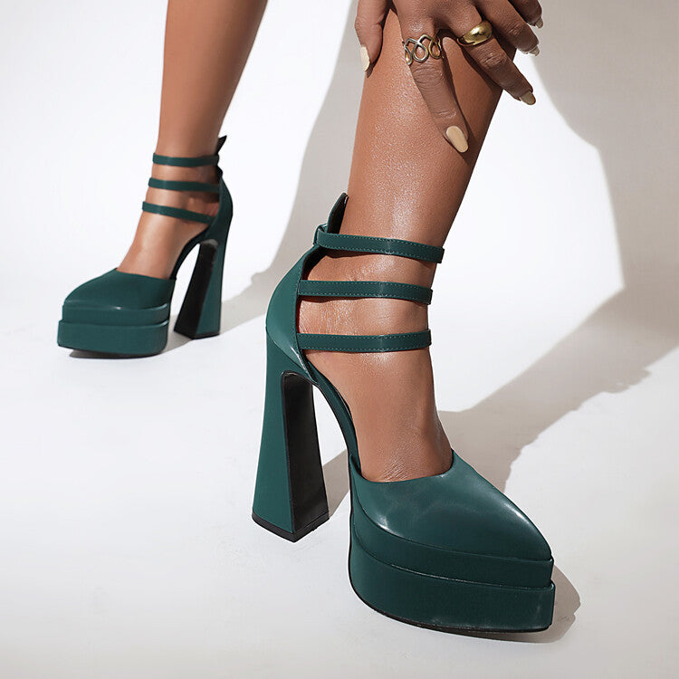 Foster Light Blue Platform Heels