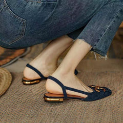 Dottie Wildleder Slingback Handgefertigte Flats