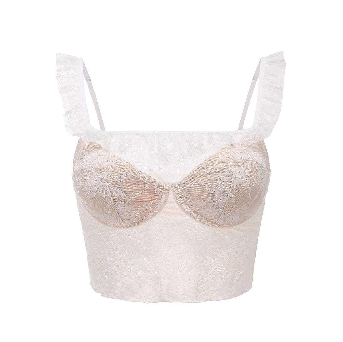 Sheer Lace Short Sleeve Crop Top