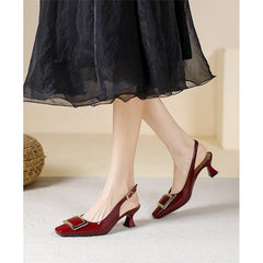 Damen Einlagige Geschlossene Slingback-Stilettos mit Zehenpartie