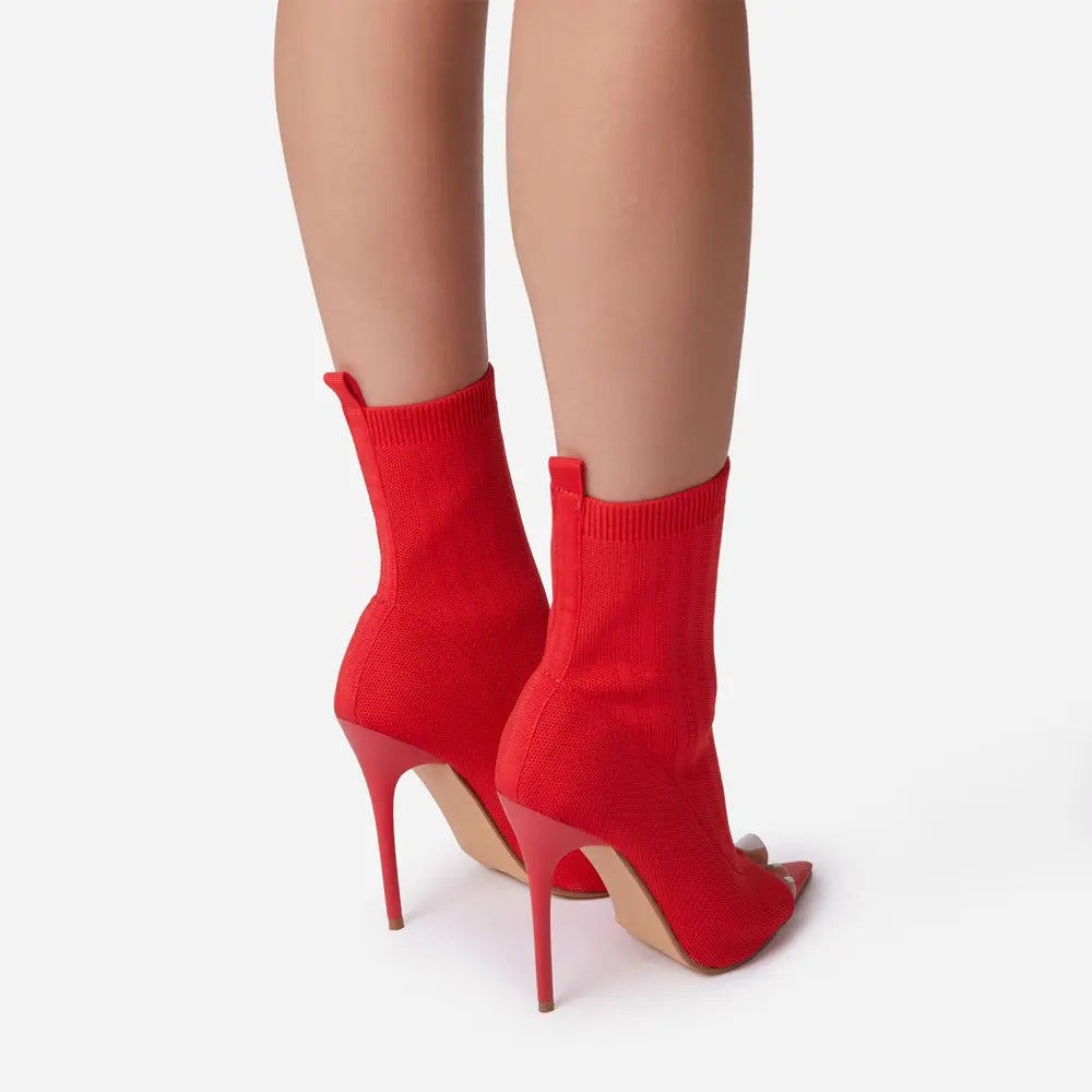 Knitted Peep Toe Booties