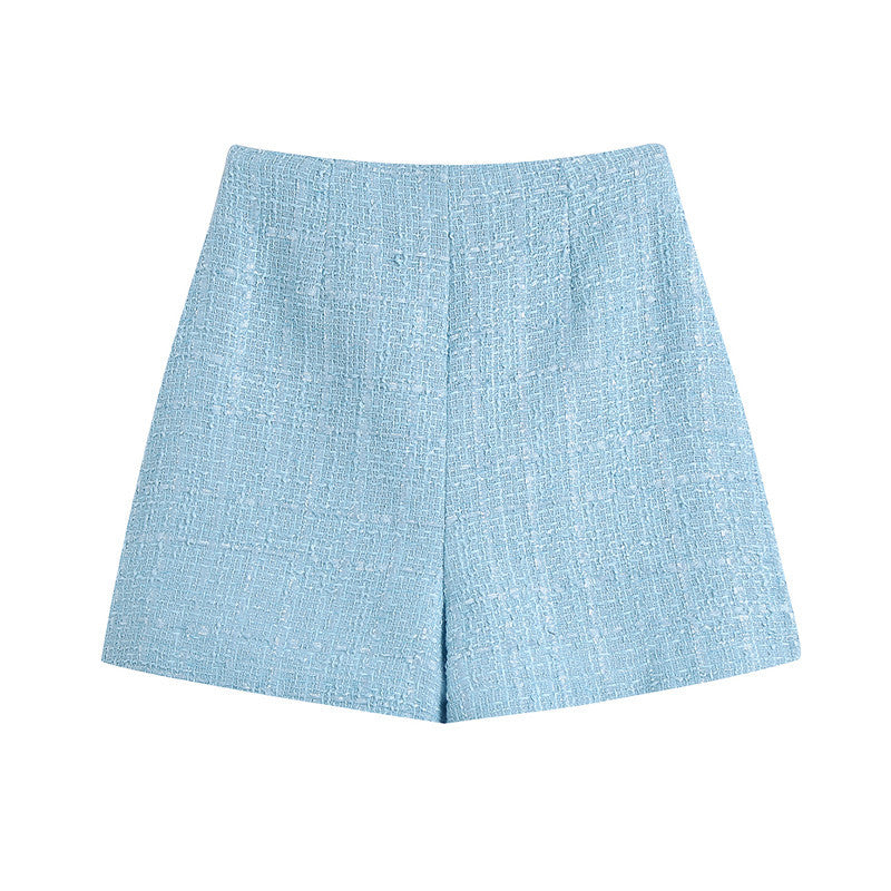 Limon High Rise Tailored Tweed Shorts Ins Street