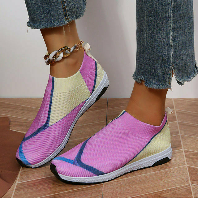 Contrast Color Mesh Sneakers