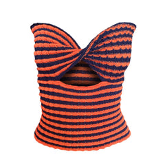 Zaiyah Knitted Twisted Strapless Top