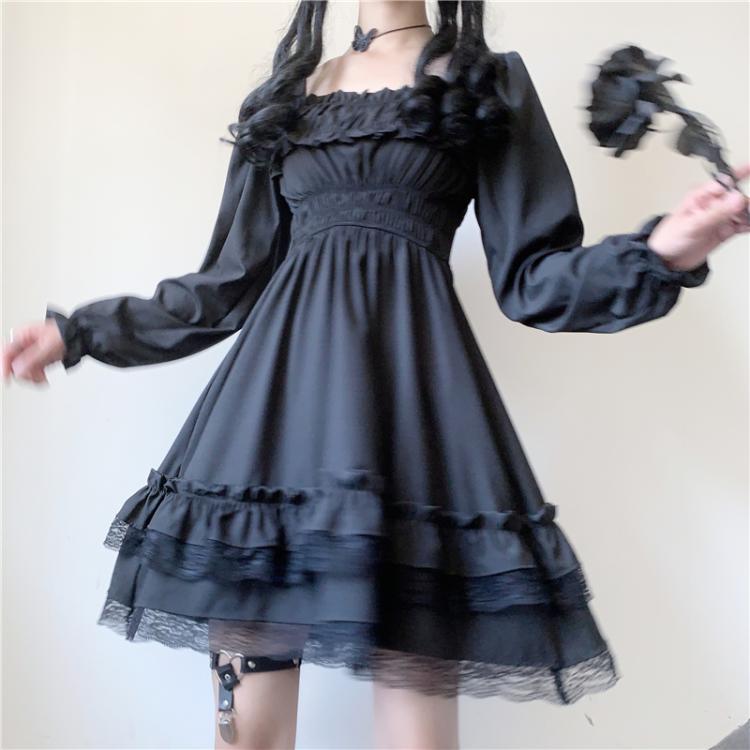 Alt Vampire Tears Kurzarm Gothic Dark Lolita Kleid