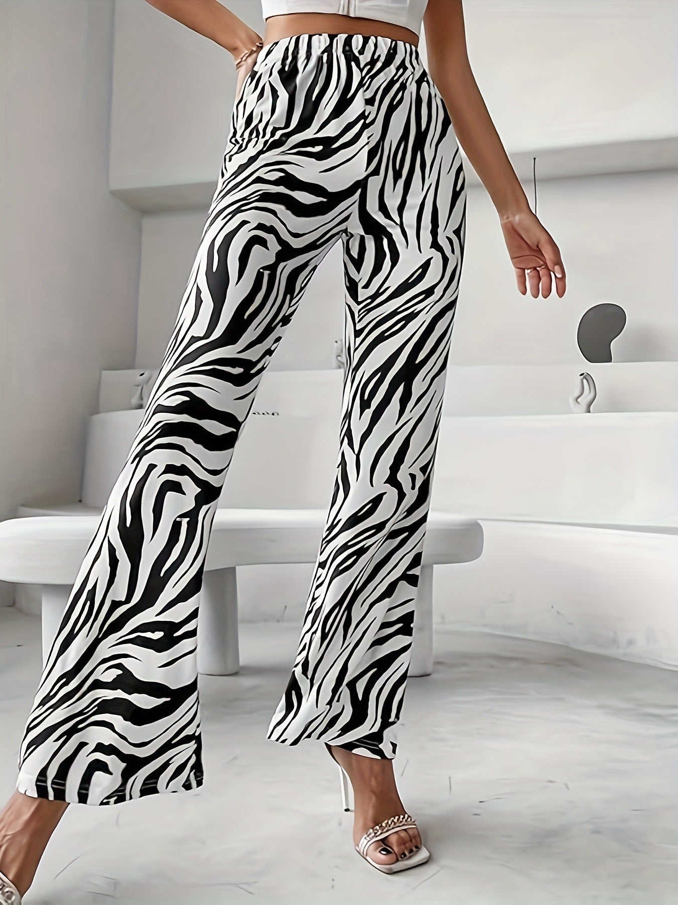 Printed Loose Casual Flare Pants